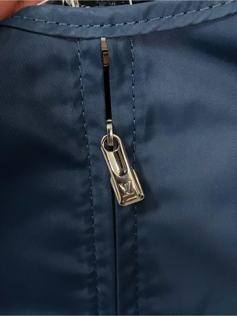 Louis Vuitton Navy Blue Garment Bag with Silver Hardware Hanger